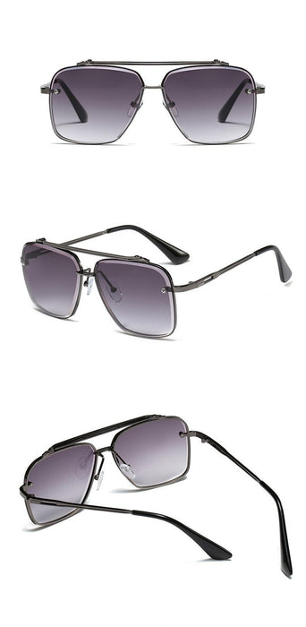 Unisex Square 'Double Men' Plastic Sunglasses