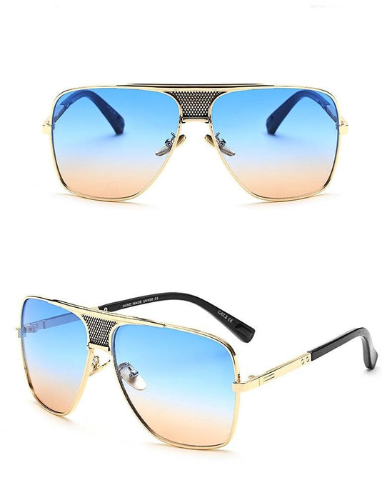 Unisex Square 'Double Men' Plastic Sunglasses