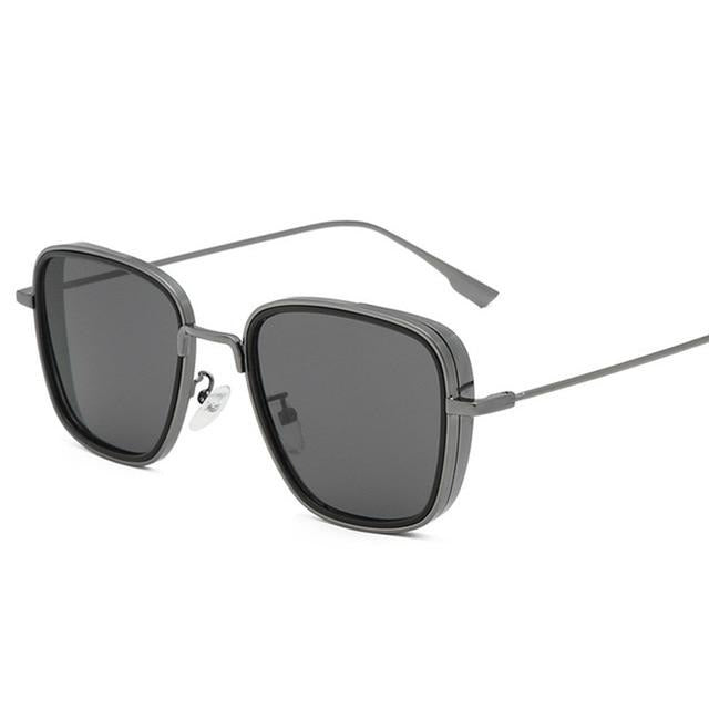 Men's Polarized Square 'Flip Flop' Metal Sunglasses