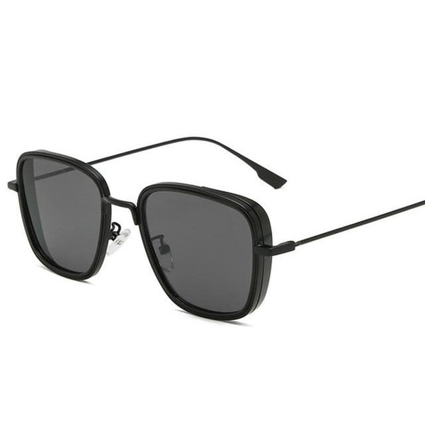 Men's Polarized Square 'Flip Flop' Metal Sunglasses