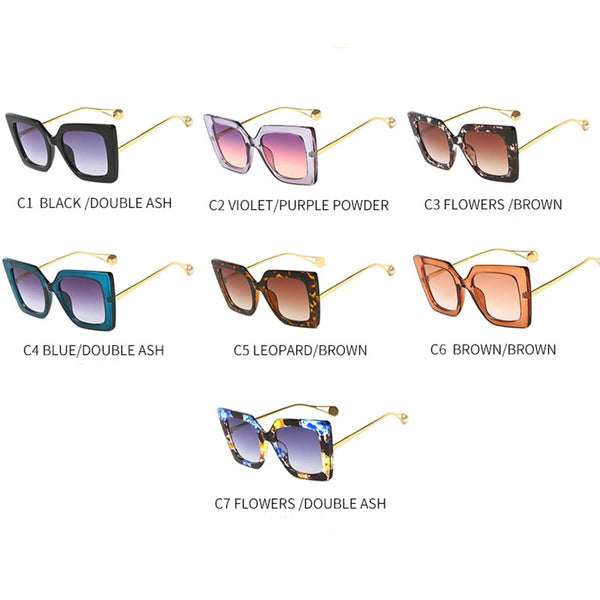 Women's Oversized Square 'Tiny Sarah' Plastic Sunglasses