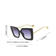 Women's Oversized Square 'Tiny Sarah' Plastic Sunglasses