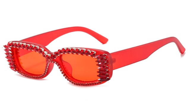 Women's Square 'Crystal Rhinestones' Plastic Sunglasses