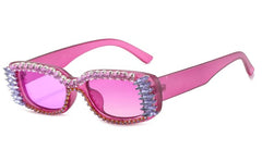 Women's Square 'Crystal Rhinestones' Plastic Sunglasses