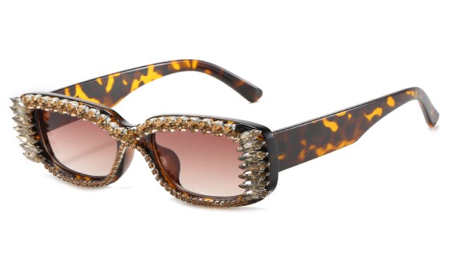 Women's Square 'Crystal Rhinestones' Plastic Sunglasses