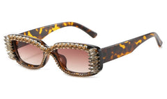 Women's Square 'Crystal Rhinestones' Plastic Sunglasses