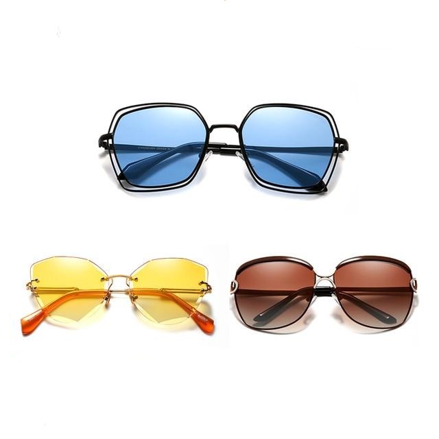 Women's Polarized Round 'Three Sister' Metal Sunglasses