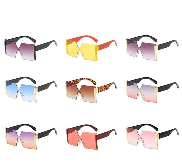 Women's Oversized Rimless Square 'Little Harley' Plastic Sunglasses