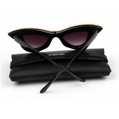 Women's Oversized Rhinestone 'Zebby' Cat Eye Plastic Sunglasses