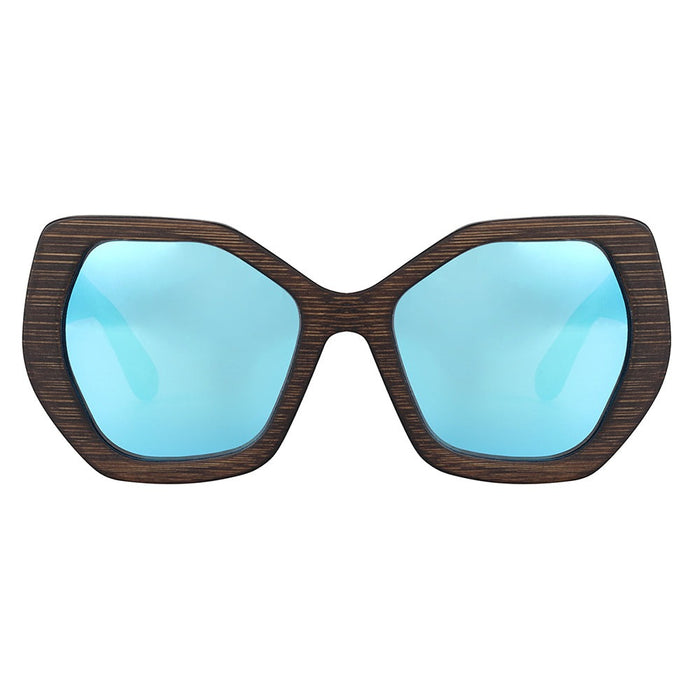 Women's Polarized Butterfly 'Morpho' Bamboo Wood Sunglasses
