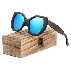 Women's Polarized Butterfly 'Morpho' Bamboo Wood Sunglasses