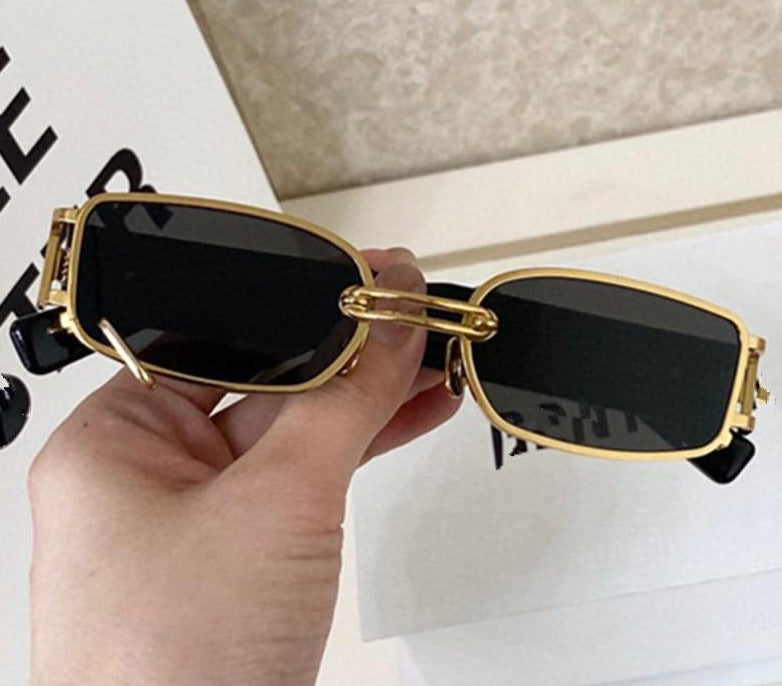 Unisex Small Rectangular 'Salem' Metal Sunglasses