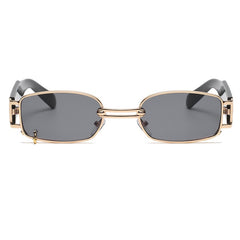 Unisex Small Rectangular 'Salem' Metal Sunglasses