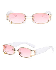 Unisex Small Rectangular 'Salem' Metal Sunglasses