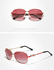 Women's Polarized Round 'No Place Like Paris' Metal Sunglasses