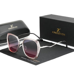 Women's Polarized Square 'Shade' Metal Sunglasses