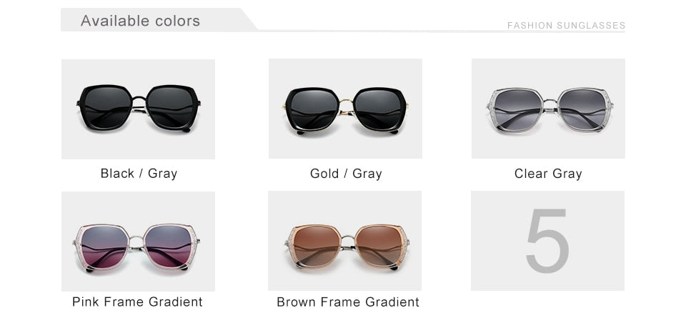 Women's Polarized Square 'Shade' Metal Sunglasses