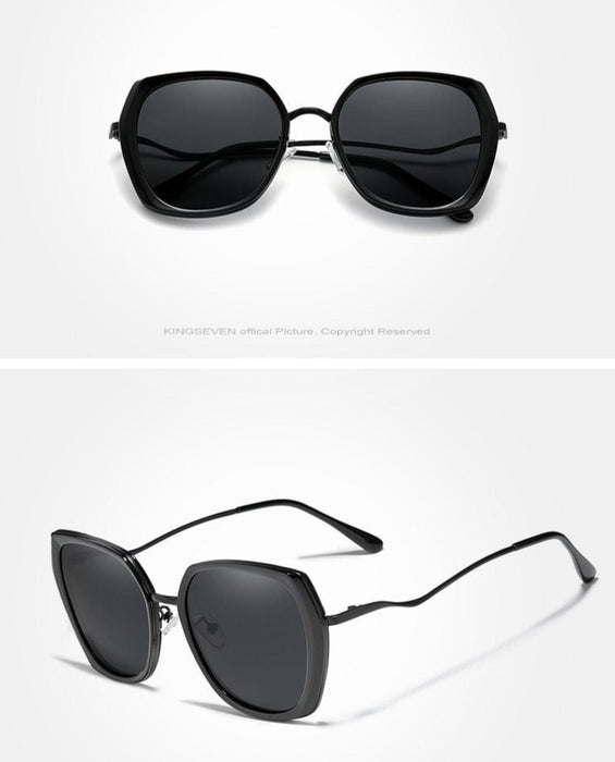 Women's Polarized Square 'Shade' Metal Sunglasses