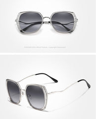 Women's Polarized Square 'Shade' Metal Sunglasses