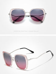 Women's Polarized Square 'Shade' Metal Sunglasses