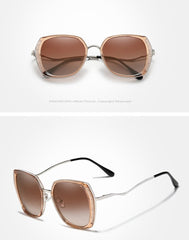 Women's Polarized Square 'Shade' Metal Sunglasses