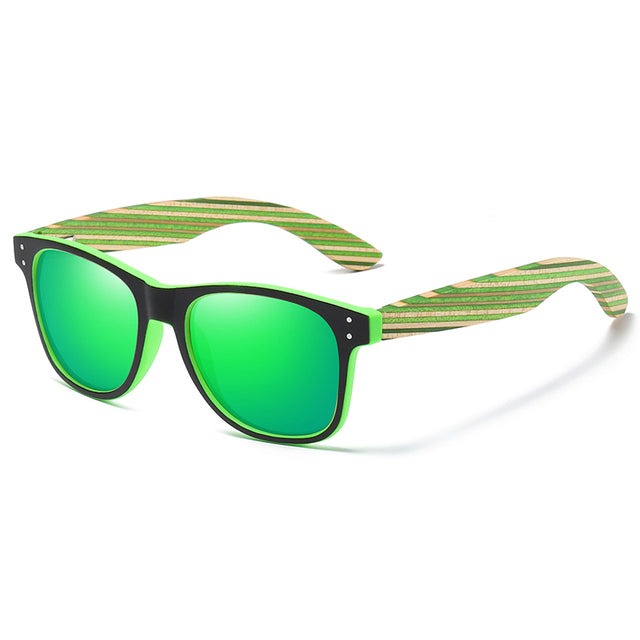 Unisex Square 'Zebra' Wooden Multicolor Sunglasses