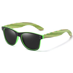 Unisex Square 'Zebra' Wooden Multicolor Sunglasses