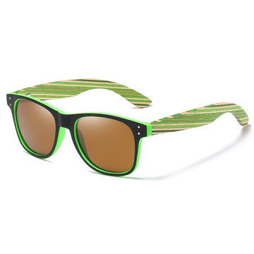 Unisex Square 'Zebra' Wooden Multicolor Sunglasses