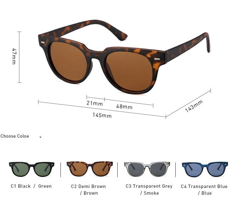 Unisex Polarized Square 'Caelan' Plastic  Sunglasses