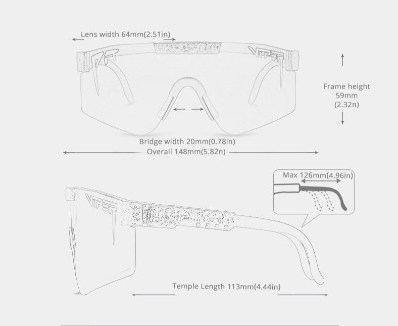 Men's Oversized Rectangle 'Sebatian' Plastic Sports Sunglasses