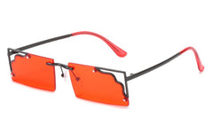 Women's Rectangular Rimless 'Daylight' Metal Sunglasses