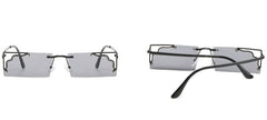 Women's Rectangular Rimless 'Daylight' Metal Sunglasses