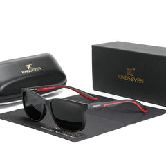 Men's' Rectangular Polarized 'Harlow' Plastic Sunglasses