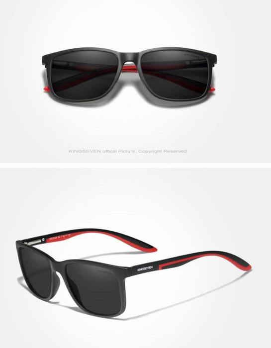 Men's' Rectangular Polarized 'Harlow' Plastic Sunglasses