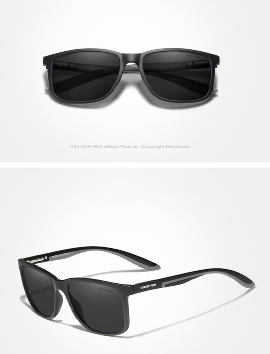 Men's' Rectangular Polarized 'Harlow' Plastic Sunglasses
