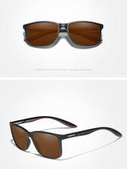 Men's' Rectangular Polarized 'Harlow' Plastic Sunglasses