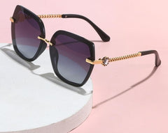 Women's Polarized Oversized Square 'Deborah' Metal Sunglasses