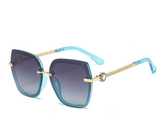 Women's Polarized Oversized Square 'Deborah' Metal Sunglasses