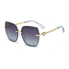 Women's Polarized Oversized Square 'Deborah' Metal Sunglasses