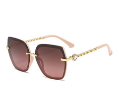 Women's Polarized Oversized Square 'Deborah' Metal Sunglasses