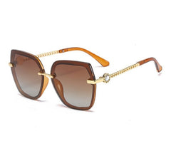 Women's Polarized Oversized Square 'Deborah' Metal Sunglasses