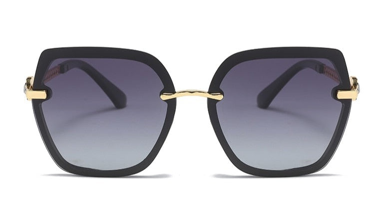 Women's Polarized Oversized Square 'Deborah' Metal Sunglasses