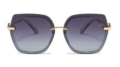 Women's Polarized Oversized Square 'Deborah' Metal Sunglasses