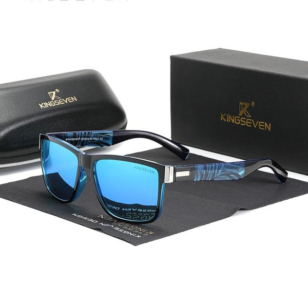 Men's Polarized Square 'Domenico' Plastic Sunglasses