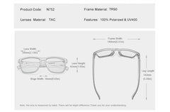 Men's Polarized Square 'Domenico' Plastic Sunglasses