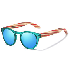 Men's Round Polarized 'Buzz' Wooden Sunglasses