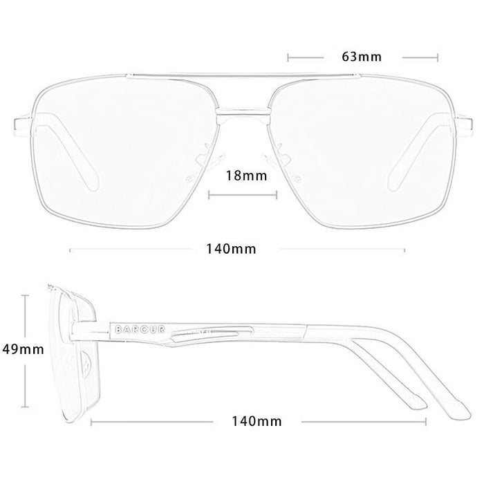 Men's Aviator Polarized 'Howard' Metal  Sunglasses