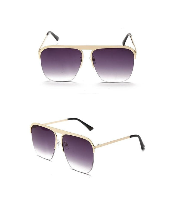 Women's Oversized Square 'Scorpion Night' Metal Sunglasses Sunglasses