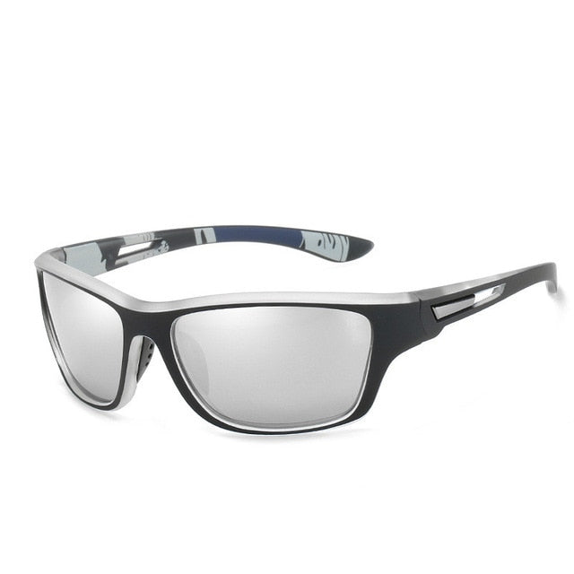Unisex Polarized Rectangular 'Peoples' Metal Sunglasses