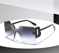 Women's Rimless Square 'Slimming Party' Plastic Sunglasses